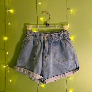 Cinched Denim Shorts
